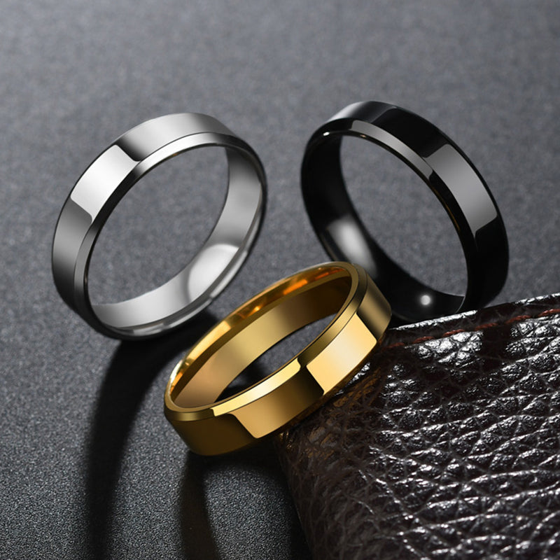 Stainless Steel Ring for Women Men Fashion Gold Color Finger Rings Wedding Band Jewelry Gift - Premium Mannen Sieraden from My Store - Just €16.41! Shop now at KIYOO Royal Brand