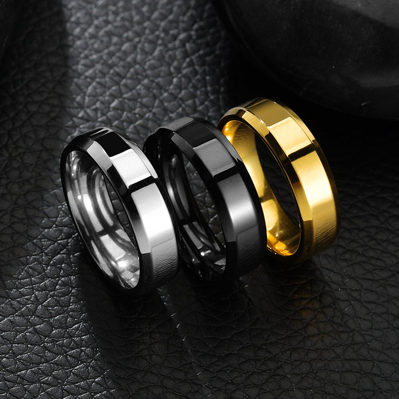 Stainless Steel Ring for Women Men Fashion Gold Color Finger Rings Wedding Band Jewelry Gift - Premium Mannen Sieraden from My Store - Just €16.41! Shop now at KIYOO Royal Brand