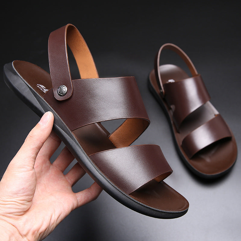 Thick-soled Casual Sandals And Slippers Cowhide Beach Shoes - Premium Sandalen & Slippers from My Store - Just €55.52! Shop now at KIYOO Royal Brand