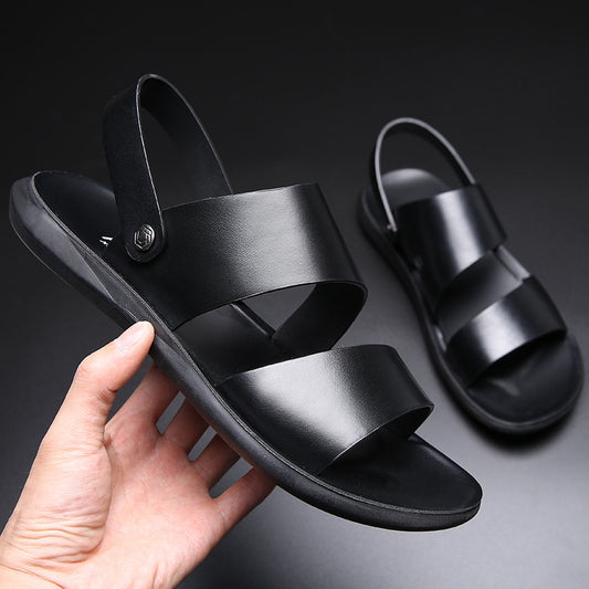 Thick-soled Casual Sandals And Slippers Cowhide Beach Shoes - Premium Sandalen & Slippers from My Store - Just €55.52! Shop now at KIYOO Royal Brand