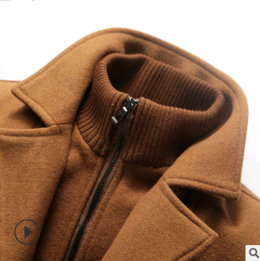 business double collar wool coat