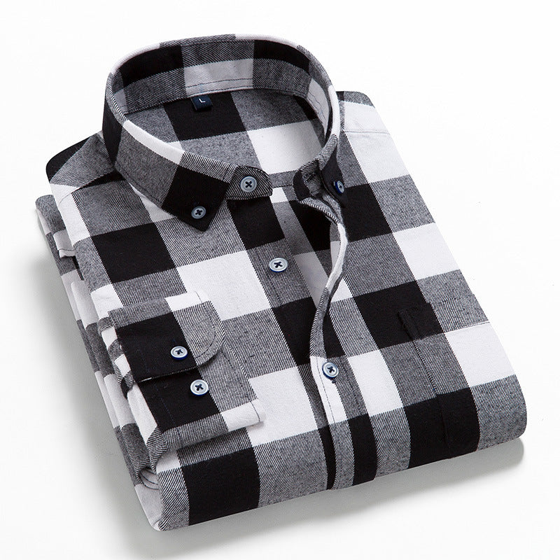 Casual All-match Plaid Long-sleeved Shirt Men - Premium Overhemden from My Store - Just €23.87! Shop now at KIYOO Royal Brand