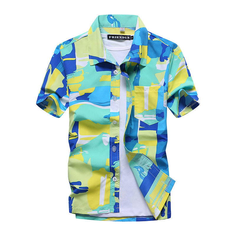 Heren strandshirt met korte mouwen - Premium Badmode from My Store - Just €22.32! Shop now at KIYOO Royal Brand