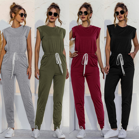 Ladies Slim Sleeveless Jumpsuit Men's Trousers - Premium jumpsuit from My Store - Just €35.56! Shop now at KIYOO Royal Brand