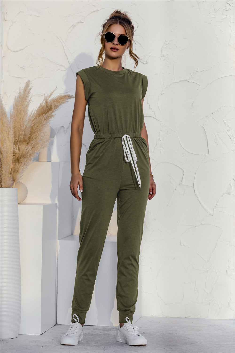 Ladies Slim Sleeveless Jumpsuit Men's Trousers - Premium jumpsuit from My Store - Just €35.56! Shop now at KIYOO Royal Brand