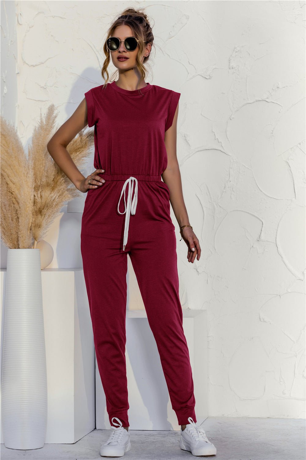 Ladies Slim Sleeveless Jumpsuit Men's Trousers - Premium jumpsuit from My Store - Just €35.56! Shop now at KIYOO Royal Brand