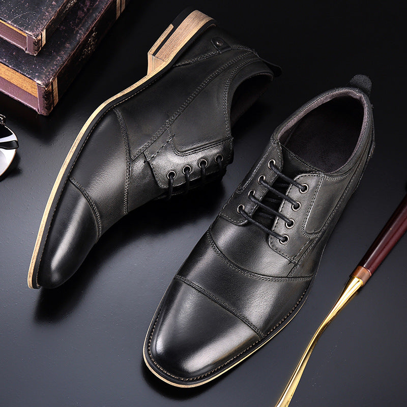 Leather lace-up casual shoes - Premium veterschoenen from My Store - Just €114.09! Shop now at KIYOO Royal Brand