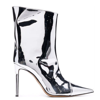 Nightclub Ankle Boots Pointed High Heel 9cm Magic Paint Leather - Premium Dames laarzen from My Store - Just €106.51! Shop now at KIYOO Royal Brand