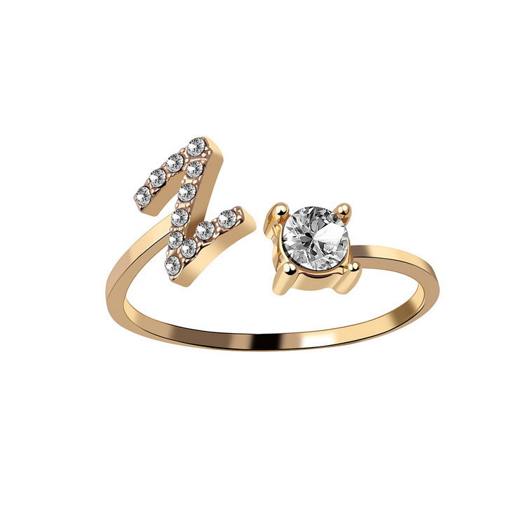 verstelbare 26 beginletter ring voor vrouwen - Premium dames sieraden from KIYOO Royal Brand - Just €13.70! Shop now at KIYOO Royal Brand