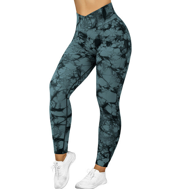 Seamless Tie Dye Leggings Women Yoga Pants Push Up Sport Fitness Running Gym Leggings - Premium dames broeken from My Store - Just €36.07! Shop now at KIYOO Royal Brand