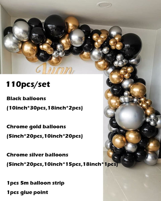 18 Inch Zwart Goud Latex Ballonnen Set - Premium party from My Store - Just €37.40! Shop now at KIYOO Royal Brand