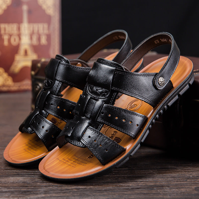 Household slippers Men's slippers breathable leather sandals - Premium Sandalen & Slippers from My Store - Just €32.35! Shop now at KIYOO Royal Brand