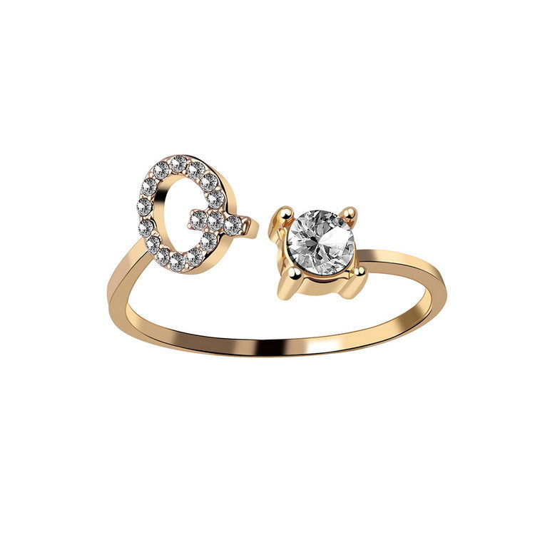 verstelbare 26 beginletter ring voor vrouwen - Premium dames sieraden from KIYOO Royal Brand - Just €13.70! Shop now at KIYOO Royal Brand