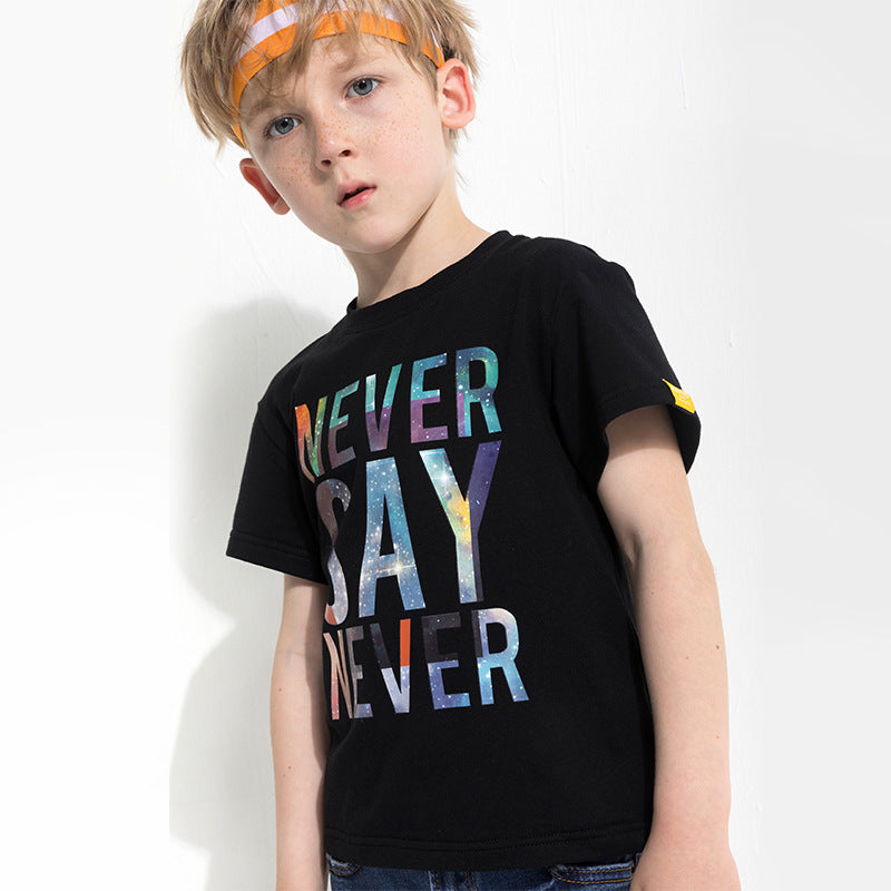 Children's letter print T-shirt - Premium T-shirt Jongens from My Store - Just €20.01! Shop now at KIYOO Royal Brand