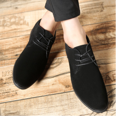 Winter, suede, low-cut men's shoes, business sanding, top layer, leather, breathable and velvet leather shoes, England - Premium veterschoenen from My Store - Just €85.72! Shop now at KIYOO Royal Brand