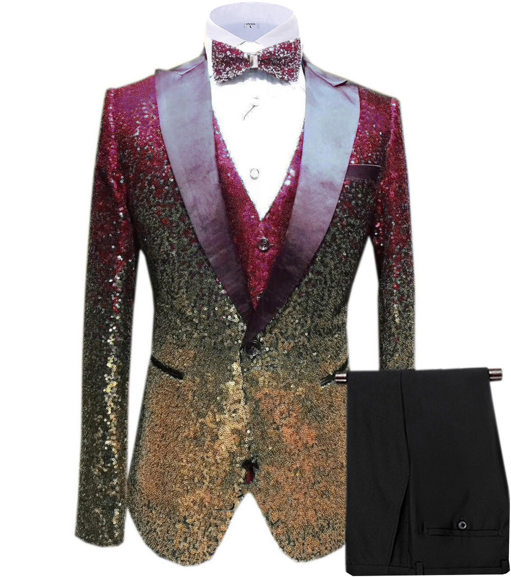 Three-piece Stage Suit For Men - Premium Pakken & Stropdassen from My Store - Just €330.36! Shop now at KIYOO Royal Brand