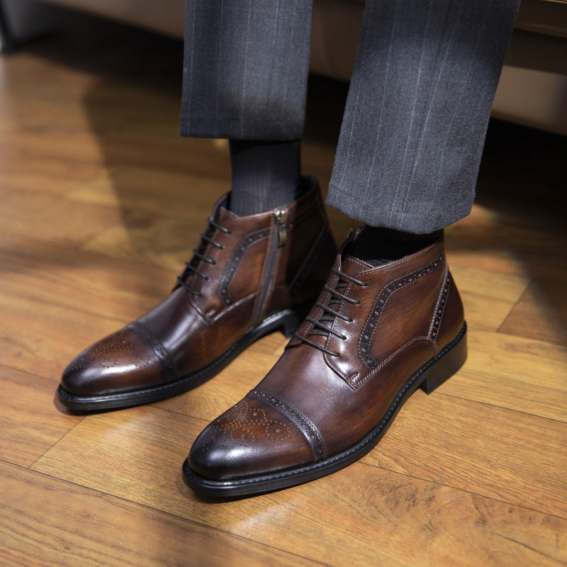 Men's Business Suit Leather  Boots - Premium Boots from My Store - Just €273.49! Shop now at KIYOO Royal Brand