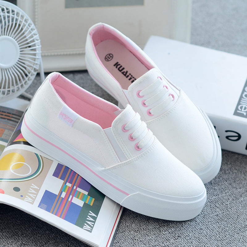 Summer Student Spring One-step Lazy  Flat White Shoes - Premium Dames sportschoenen from My Store - Just €32.56! Shop now at KIYOO Royal Brand