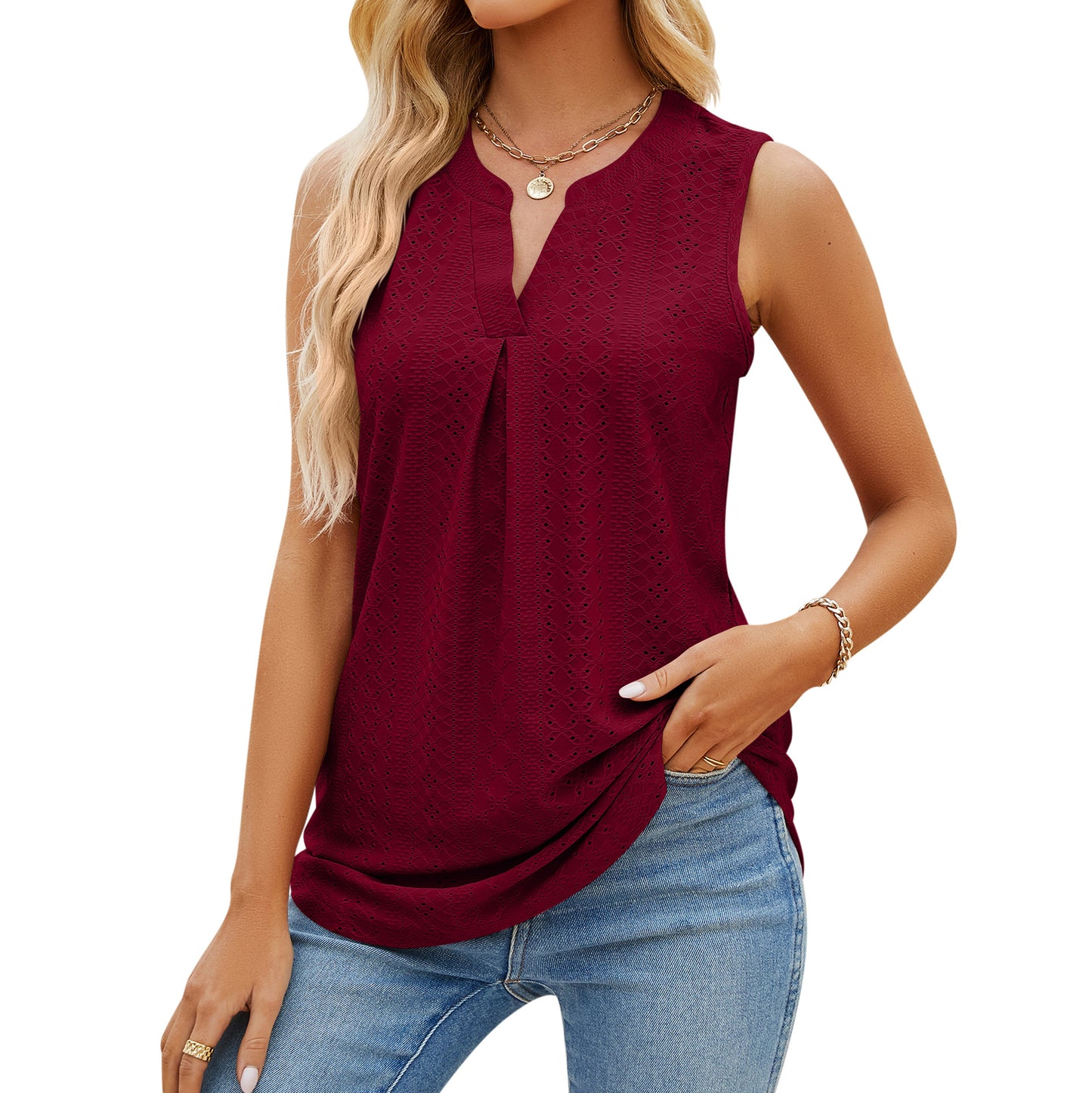 Summer Hole V Neck Slim Fit Tank Tops