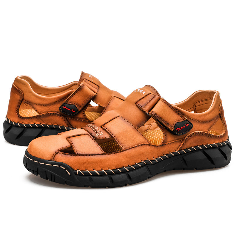 Large Size Breathable Outdoor Leisure Beach Toe Layer Cowhide - Premium Sandalen & Slippers from My Store - Just €75.84! Shop now at KIYOO Royal Brand