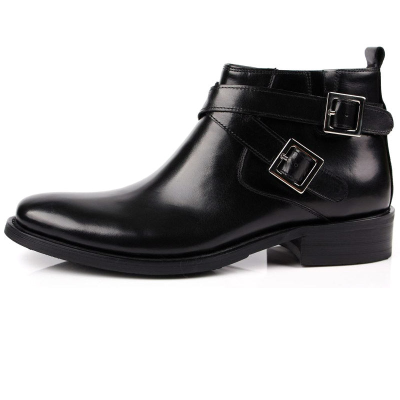 Men's British Buckle High-top Leather Shoes - Premium Boots from My Store - Just €229.85! Shop now at KIYOO Royal Brand