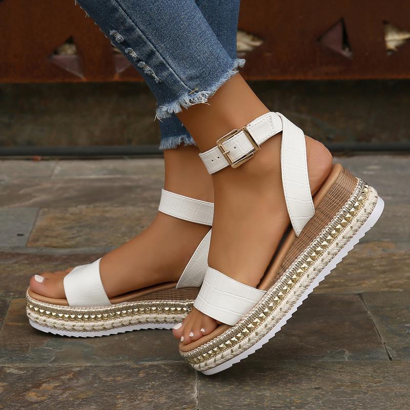 Women's Plus Size Rope Bottom Platform Sandals - Premium Sandalen from My Store - Just €59.71! Shop now at KIYOO Royal Brand