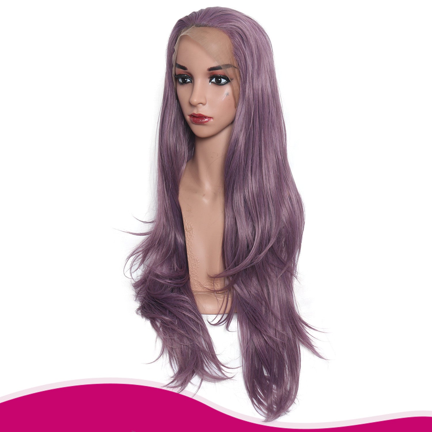 Purple curly hair - Premium Pruiken/Waves from My Store - Just €65.85! Shop now at KIYOO Royal Brand