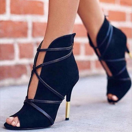 Pointed cross strap high heels - Premium Hakken from My Store - Just €98.92! Shop now at KIYOO Royal Brand