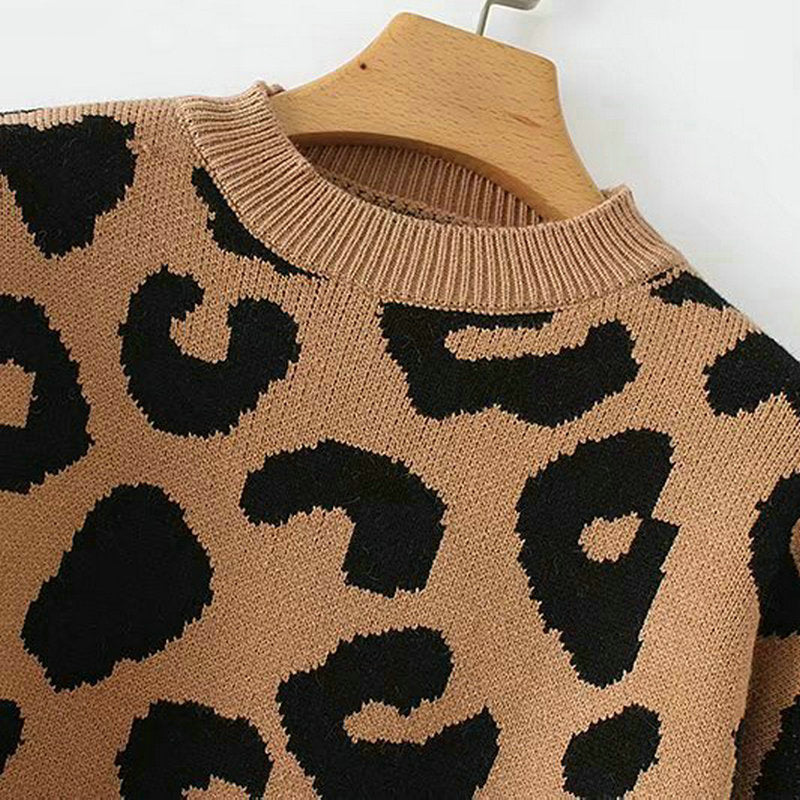 Leopard print pullover women - Premium Truien & Vesten from My Store - Just €31.34! Shop now at KIYOO Royal Brand