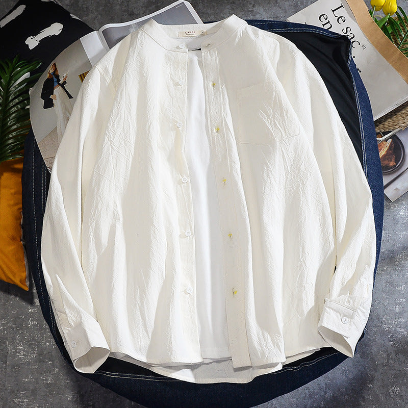 Spring And Autumn Cotton And Linen Long Sleeve Shirt Men - Premium Overhemden from My Store - Just €35.39! Shop now at KIYOO Royal Brand