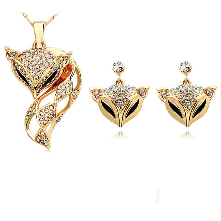 Fox necklace earring set - Premium dames sieraden from My Store - Just €39.53! Shop now at KIYOO Royal Brand