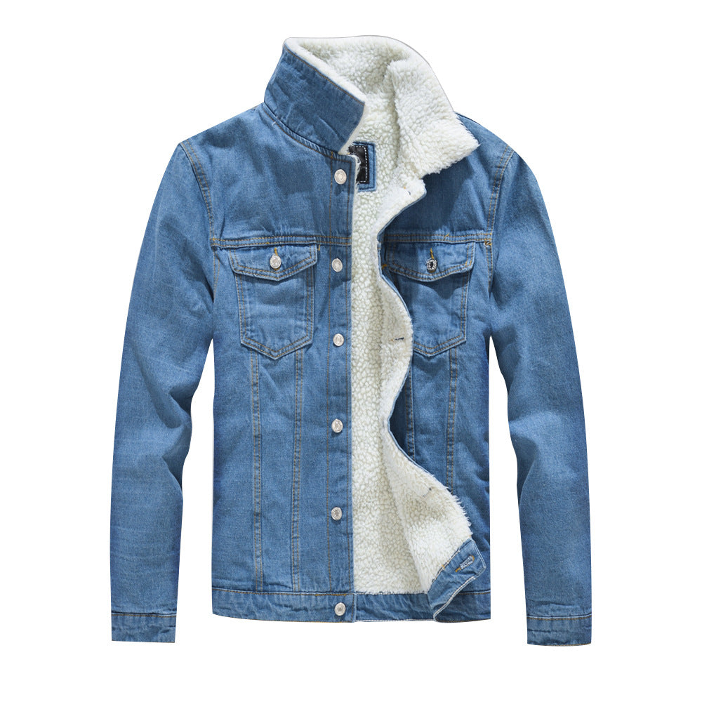 Lamb down denim jacket - Premium Jassen from My Store - Just €77.87! Shop now at KIYOO Royal Brand