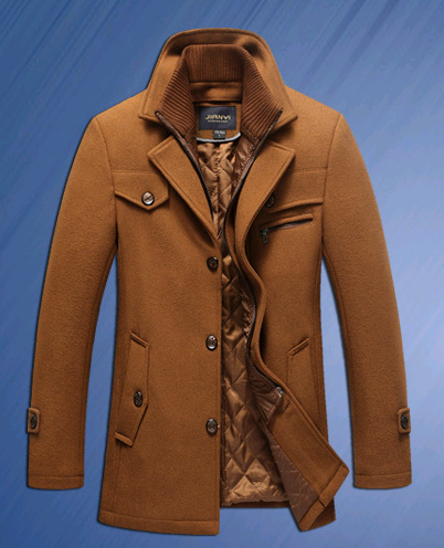 business double collar wool coat