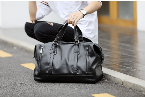 Large-capacity business handbag leather travel bag gym bag fashion men short-distance travel bag men - Premium Tassen & Rugtassen from My Store - Just €86.68! Shop now at KIYOO Royal Brand