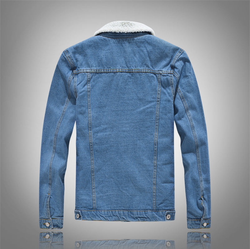 Lamb down denim jacket - Premium Jassen from My Store - Just €77.87! Shop now at KIYOO Royal Brand