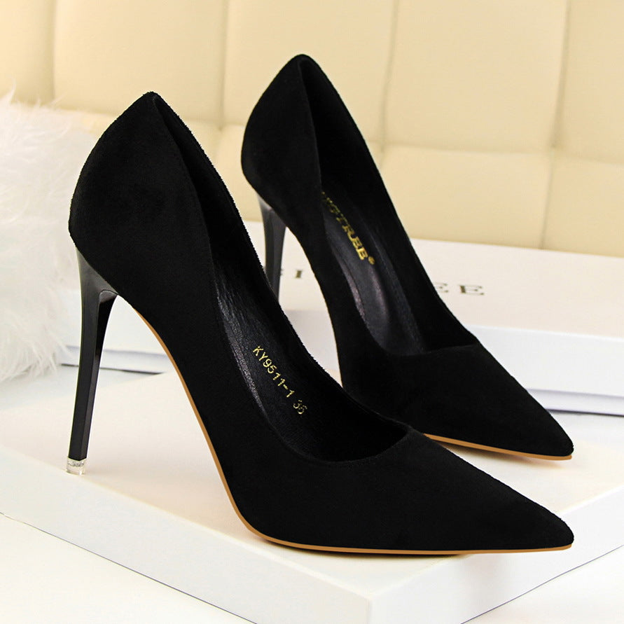 Pointed suede high heels - Premium Hakken from My Store - Just €46.89! Shop now at KIYOO Royal Brand