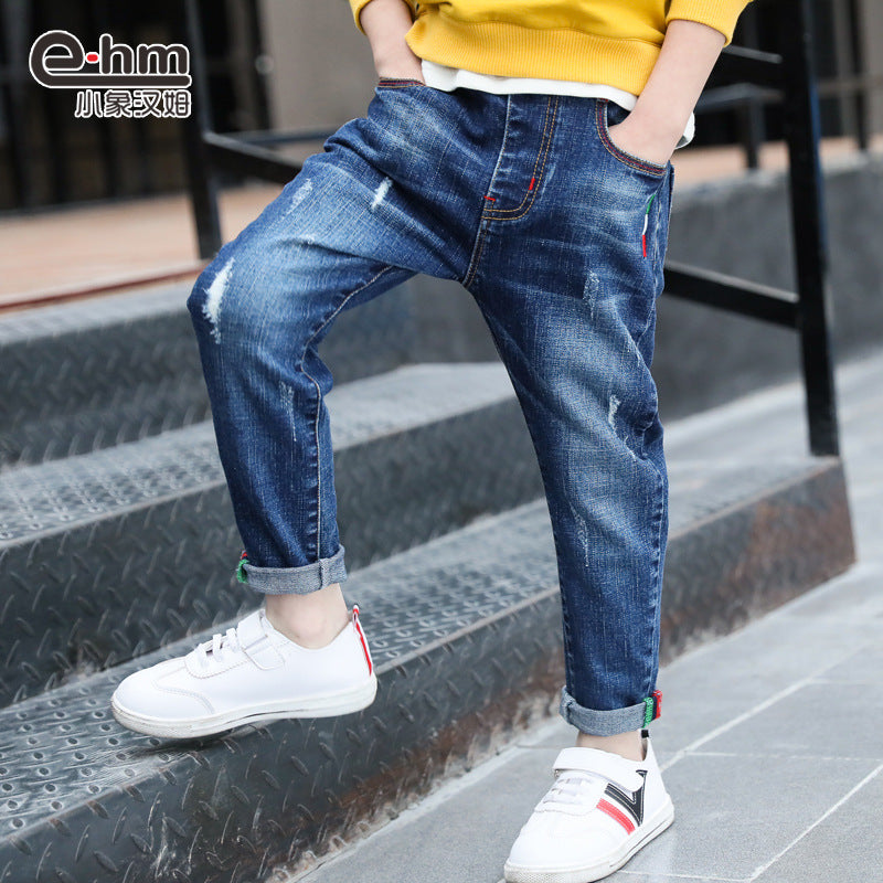 Boys' denim trousers, new style, big children's trousers, spring and autumn children's trousers - Premium Jongens broeken from My Store - Just €34.64! Shop now at KIYOO Royal Brand