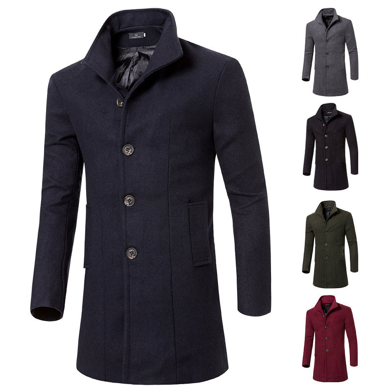 Men's woolen trench coat - Premium Jassen from My Store - Just €43.84! Shop now at KIYOO Royal Brand