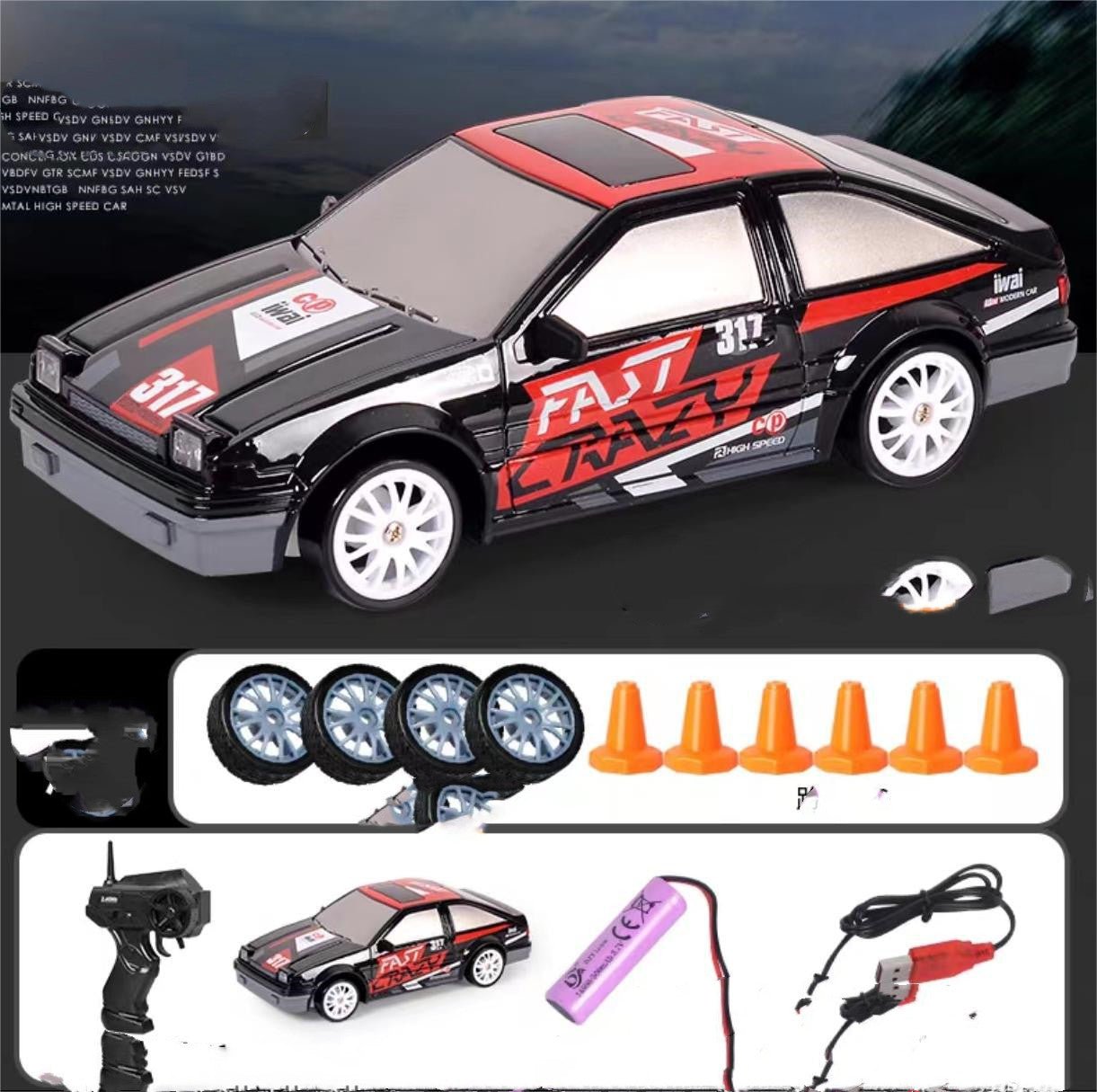 2.4G Drift Race Auto 4WD met afstandsbediening GTR Model AE86 - Premium Kinder speelgoed from My Store - Just €58.56! Shop now at KIYOO Royal Brand