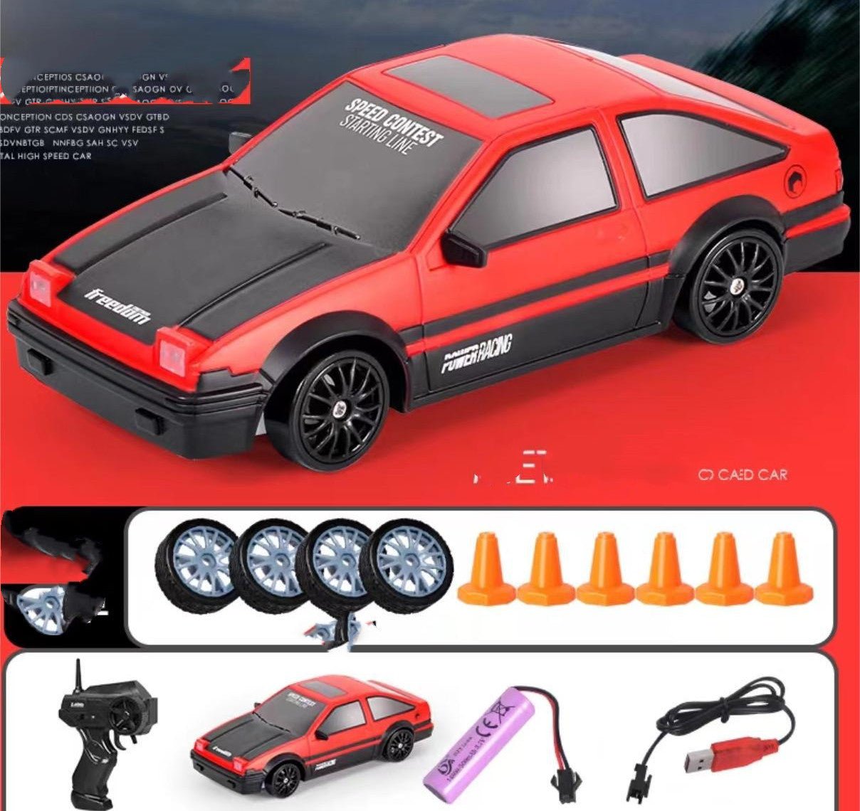 2.4G Drift Race Auto 4WD met afstandsbediening GTR Model AE86 - Premium Kinder speelgoed from My Store - Just €58.56! Shop now at KIYOO Royal Brand