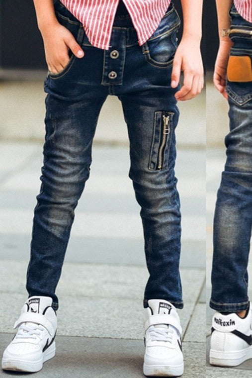 Boys stretch denim pants - Premium Jeans from My Store - Just €27.67! Shop now at KIYOO Royal Brand