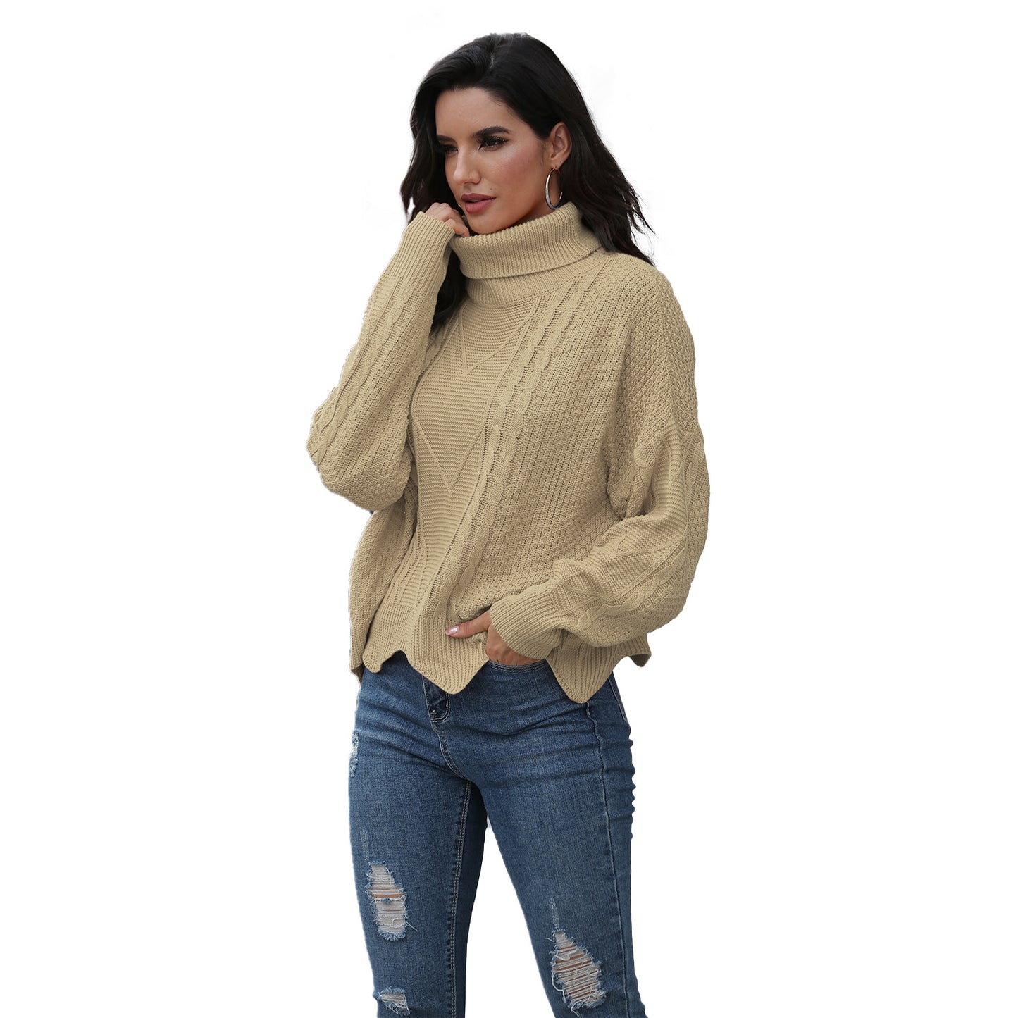 Loose solid color sweater women winter - Premium Truien & Vesten from My Store - Just €38.31! Shop now at KIYOO Royal Brand