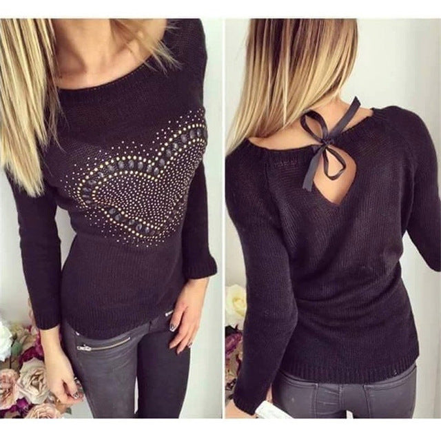 Women knitted pullover sweater