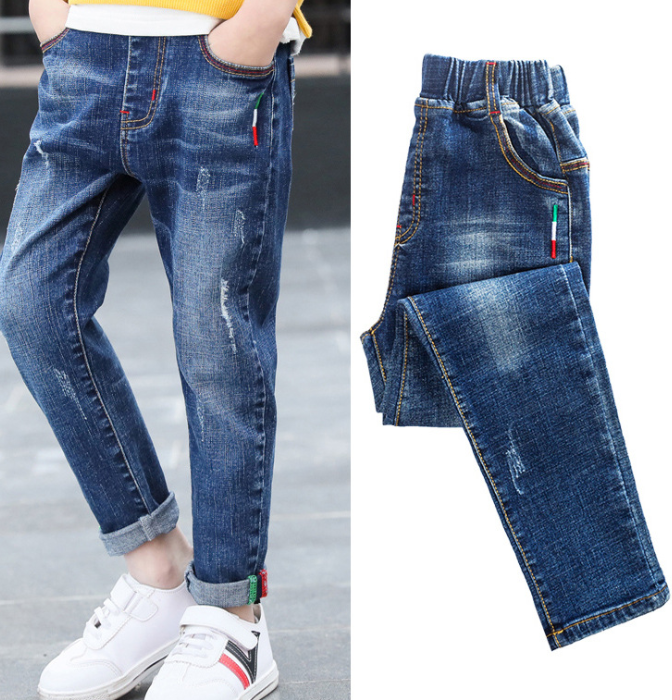 Boys' denim trousers, new style, big children's trousers, spring and autumn children's trousers - Premium Jongens broeken from My Store - Just €34.64! Shop now at KIYOO Royal Brand