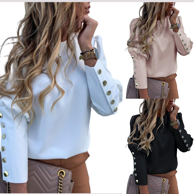 Elegant Women Button Blouse Shirt - Premium Blouses from My Store - Just €42.76! Shop now at KIYOO Royal Brand