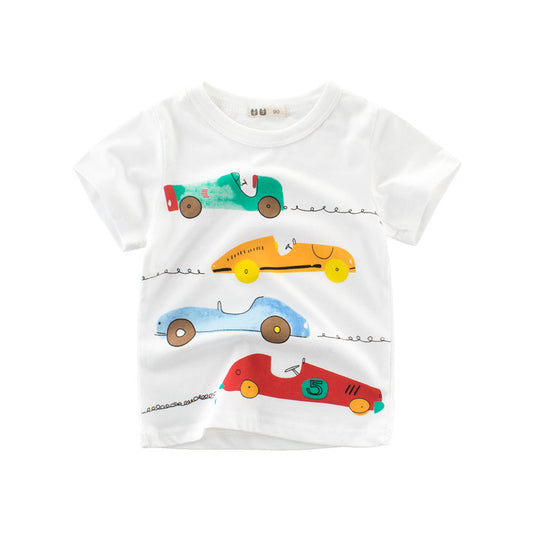 Children's cartoon car T-shirt - Premium T-shirt Jongens from My Store - Just €12.37! Shop now at KIYOO Royal Brand