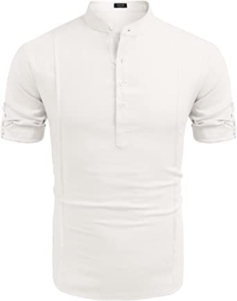 Henley Style Linen Shirt