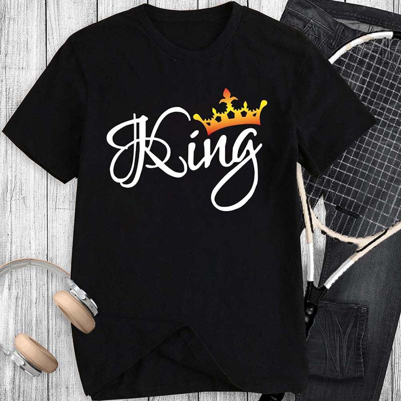 Crown Print t-shirt voor paar - Premium T-shirts/Hemden from My Store - Just €17.01! Shop now at KIYOO Royal Brand