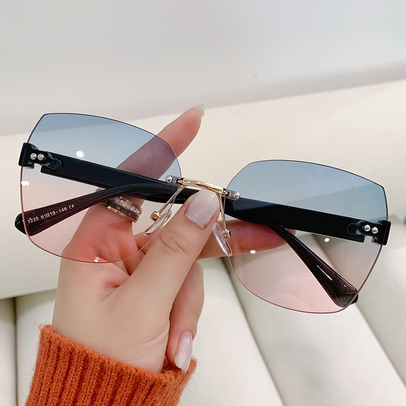 Women's Fashion Casual Hundred With Frameless Sunglasses - Premium Dames brillen from My Store - Just €23.93! Shop now at KIYOO Royal Brand