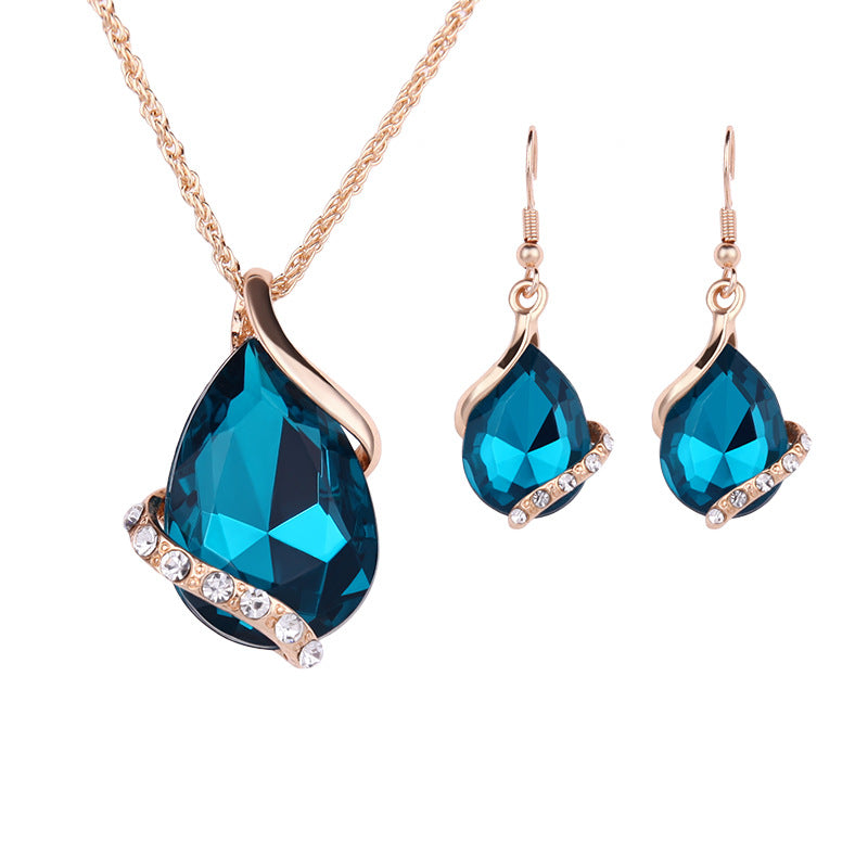 Water Drop Necklace Earring Set - Premium dames sieraden from My Store - Just €29.18! Shop now at KIYOO Royal Brand